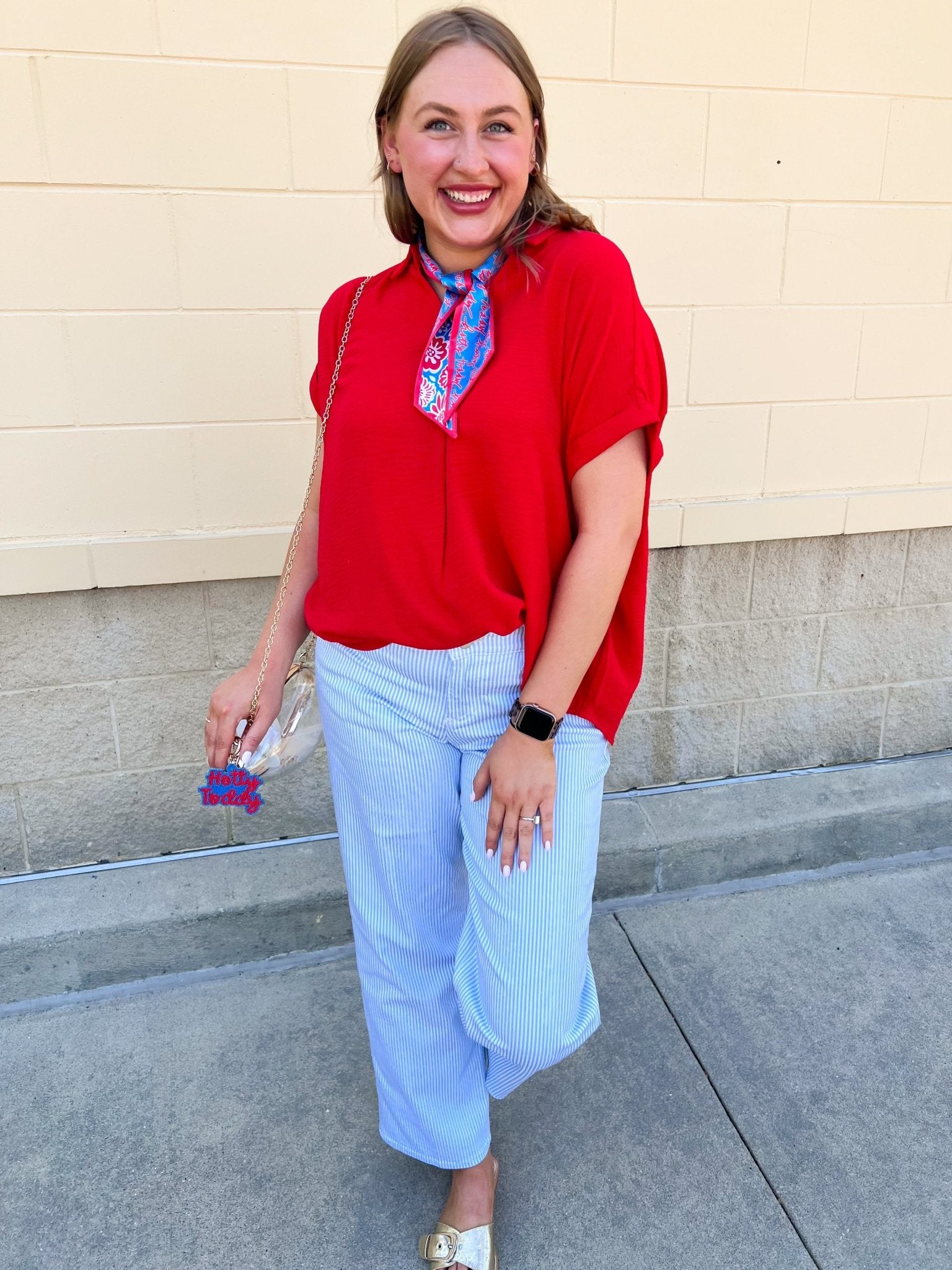 Sunday Best Woven Top in Red - The Pink Pineapple 850