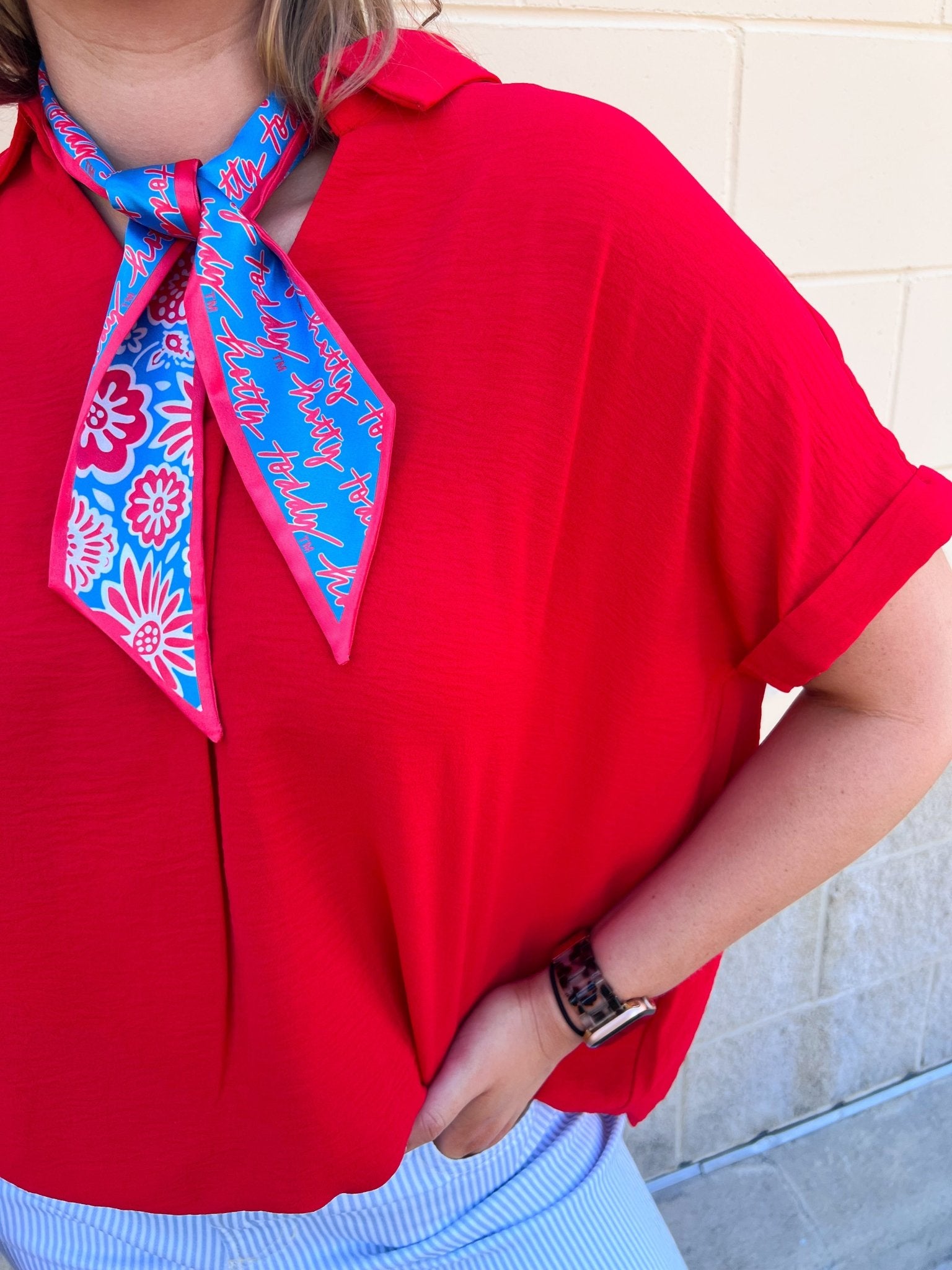 Sunday Best Woven Top in Red - The Pink Pineapple 850