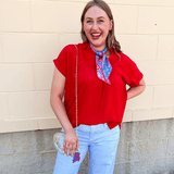 Sunday Best Woven Top in Red - The Pink Pineapple 850