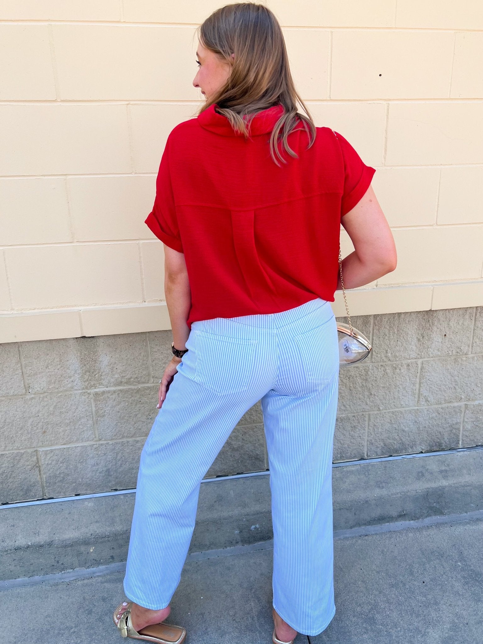 Sunday Best Woven Top in Red - The Pink Pineapple 850