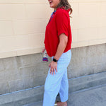 Sunday Best Woven Top in Red - The Pink Pineapple 850