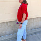 Sunday Best Woven Top in Red - The Pink Pineapple 850