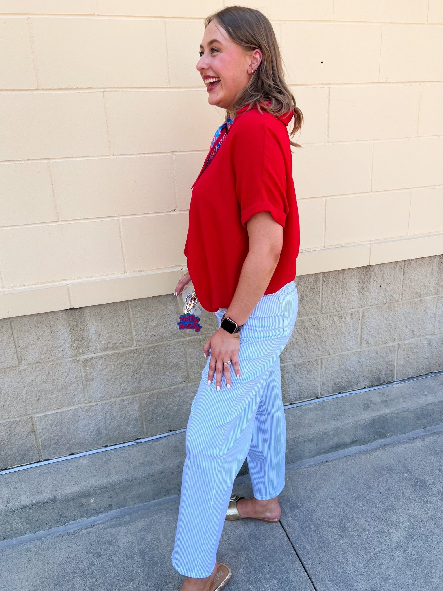 Sunday Best Woven Top in Red - The Pink Pineapple 850