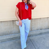 Sunday Best Woven Top in Red - The Pink Pineapple 850