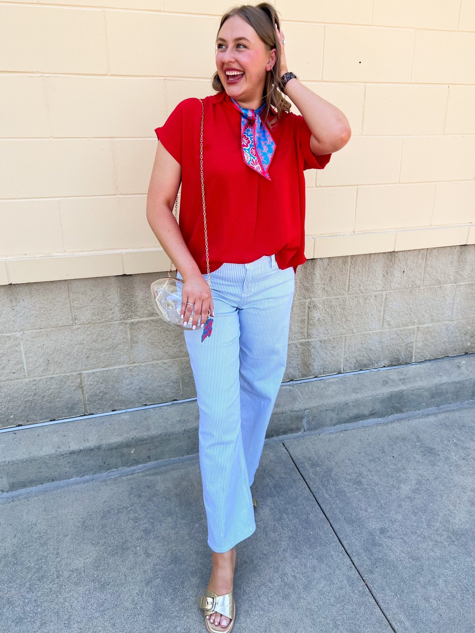 Sunday Best Woven Top in Red - The Pink Pineapple 850