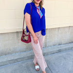 Sunday Best Woven Top in Royal Blue - The Pink Pineapple 850