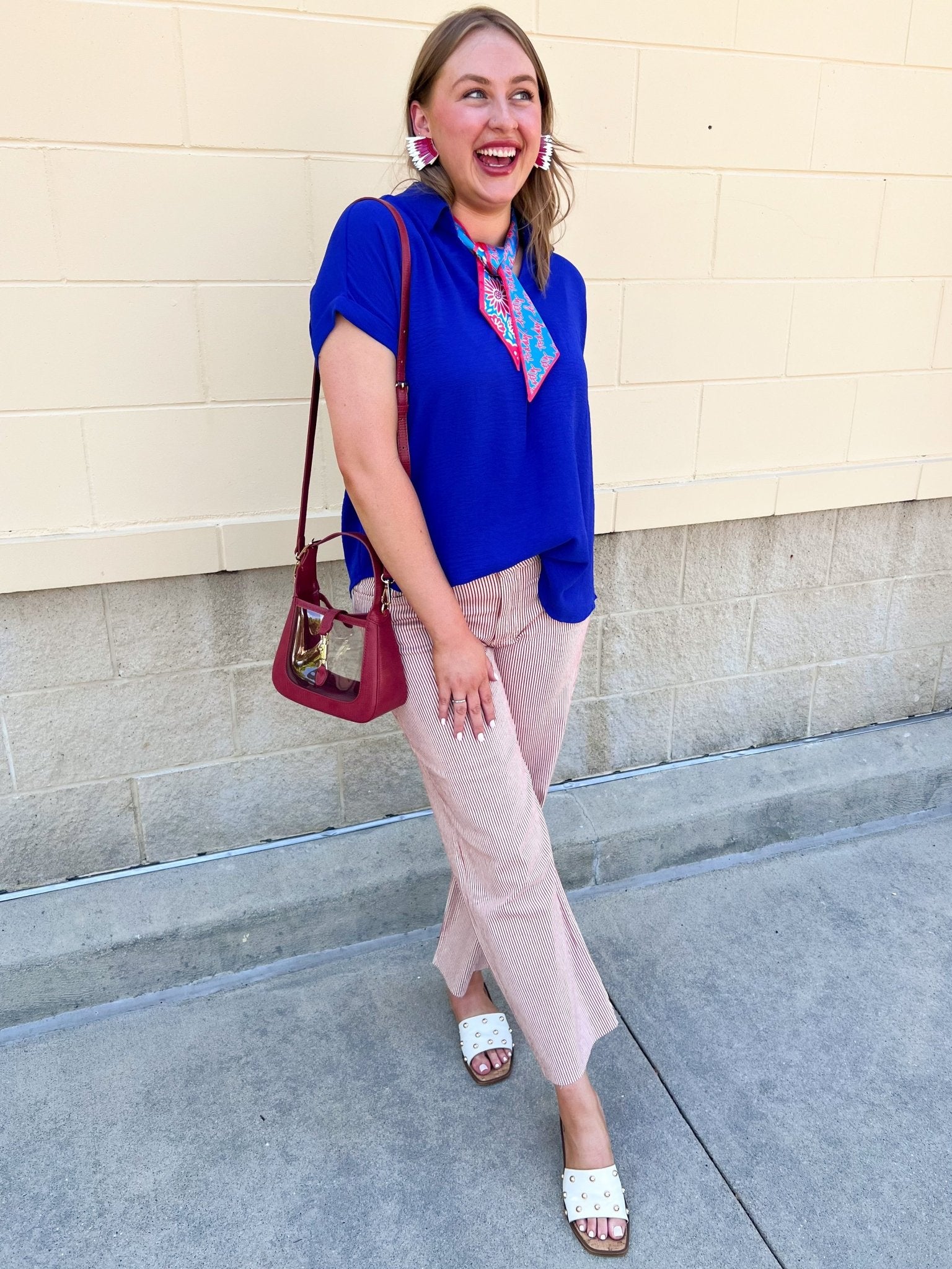 Sunday Best Woven Top in Royal Blue - The Pink Pineapple 850