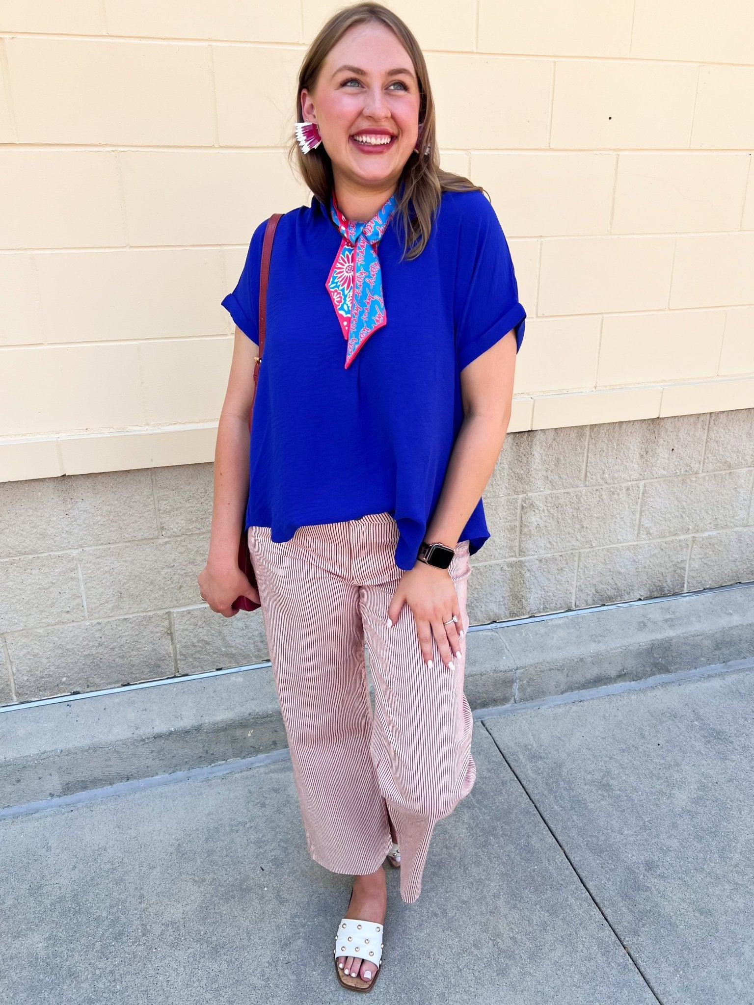 Sunday Best Woven Top in Royal Blue - The Pink Pineapple 850