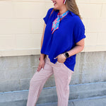 Sunday Best Woven Top in Royal Blue - The Pink Pineapple 850