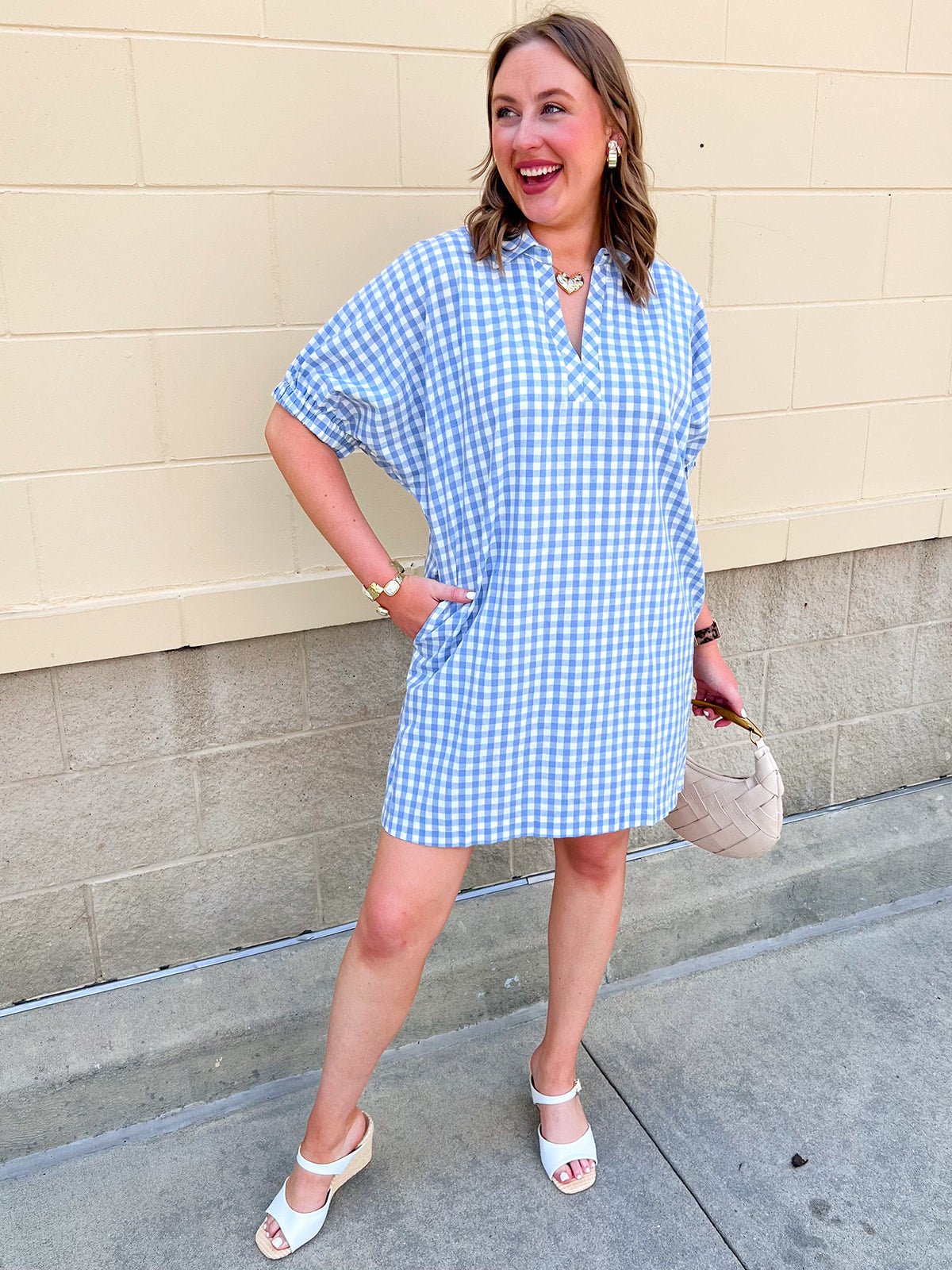 Sunday Stroll Gingham Dress - The Pink Pineapple 850