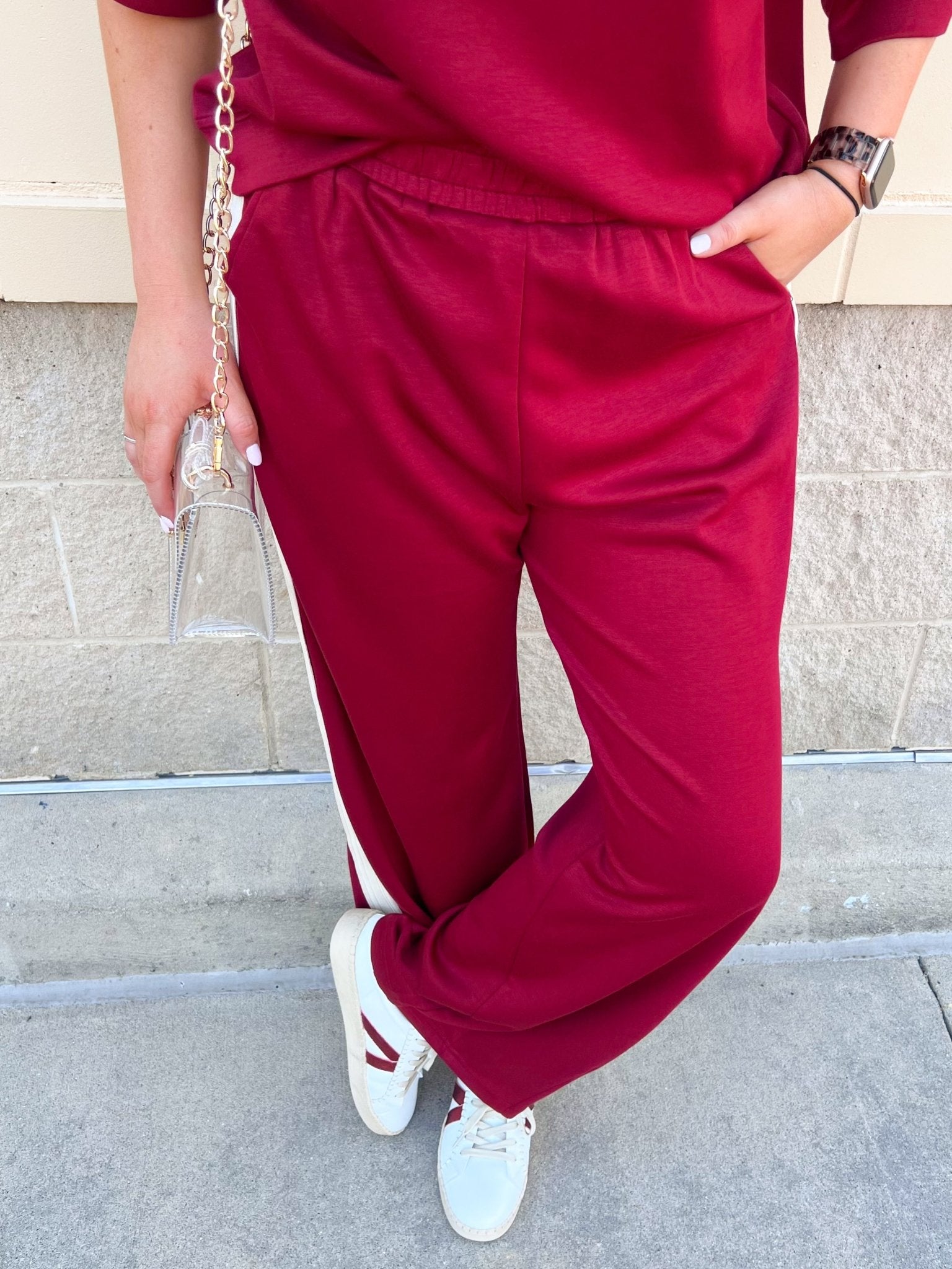 Sunday Stroll Lounge Set in Garnet - The Pink Pineapple 850