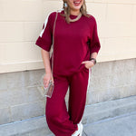 Sunday Stroll Lounge Set in Garnet - The Pink Pineapple 850