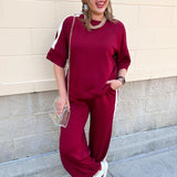 Sunday Stroll Lounge Set in Garnet - The Pink Pineapple 850