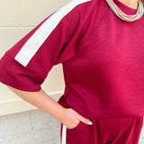 Sunday Stroll Lounge Set in Garnet - The Pink Pineapple 850