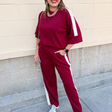 Sunday Stroll Lounge Set in Garnet - The Pink Pineapple 850