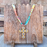 Sunlit Cross Scarf Necklace - The Pink Pineapple 850