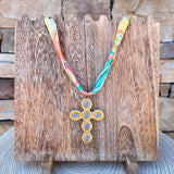 Sunlit Cross Scarf Necklace - The Pink Pineapple 850