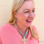 Sunlit Cross Scarf Necklace - The Pink Pineapple 850