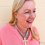 Sunlit Cross Scarf Necklace - The Pink Pineapple 850