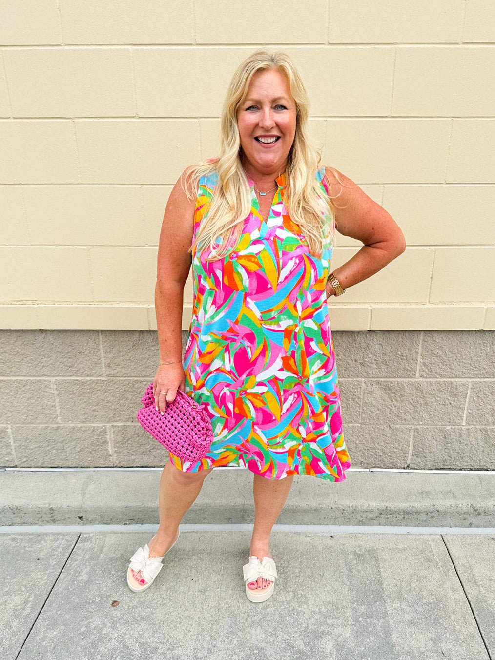 Sunny Disposition A - Line Tank Dress - The Pink Pineapple 850