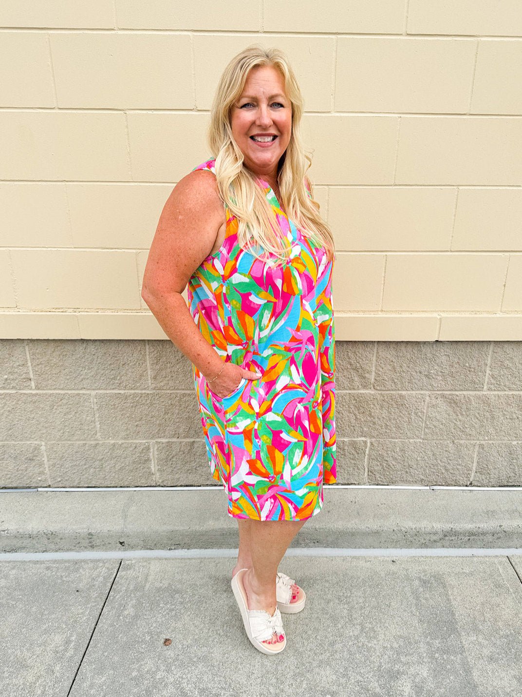 Sunny Disposition A - Line Tank Dress - The Pink Pineapple 850