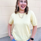 Sunny Lemon Days Knit Pullover - The Pink Pineapple 850