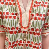 Sunset Bloom Caftan Top - The Pink Pineapple 850