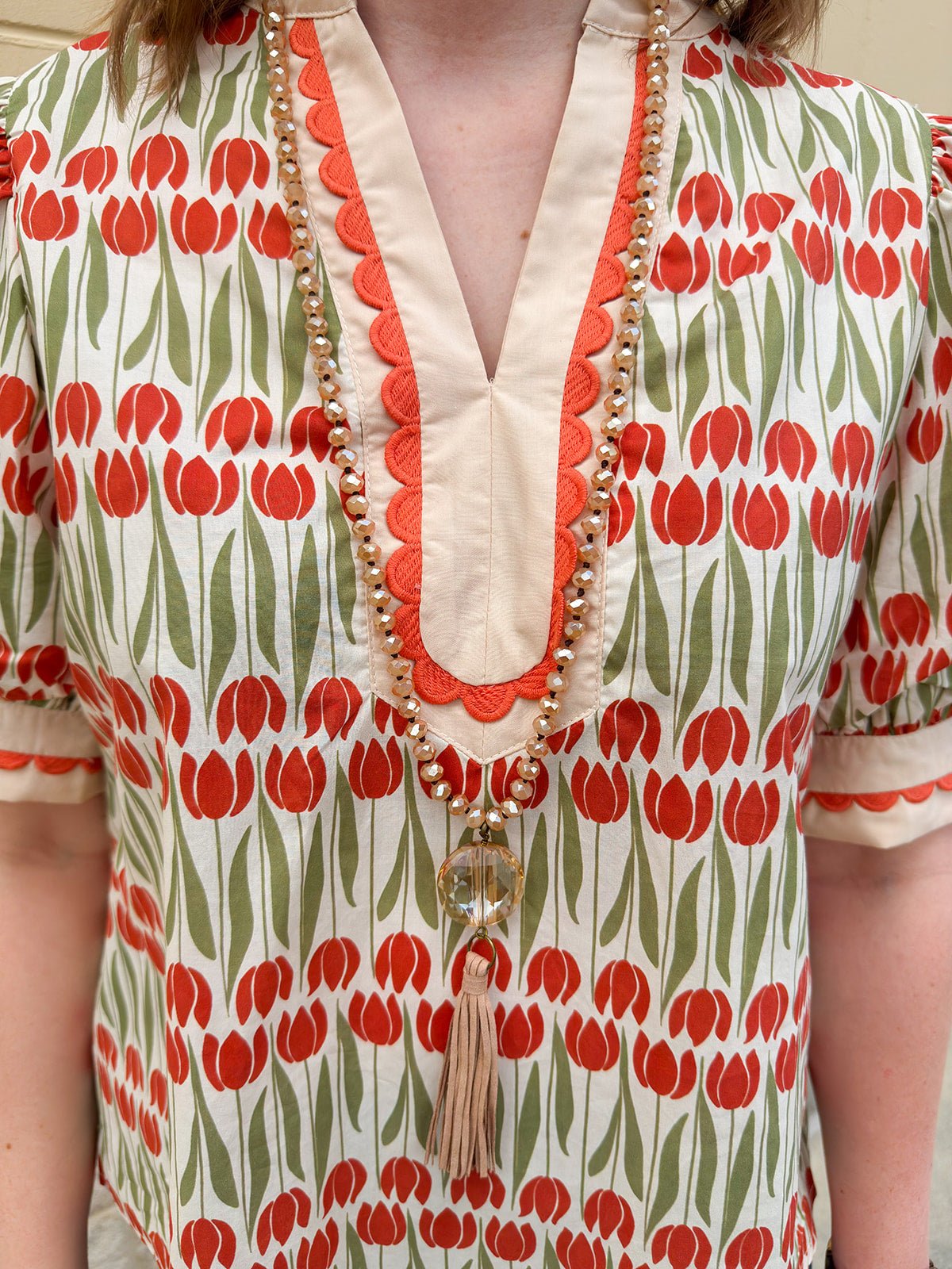 Sunset Bloom Caftan Top - The Pink Pineapple 850