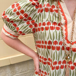 Sunset Bloom Caftan Top - The Pink Pineapple 850