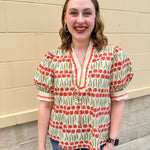 Sunset Bloom Caftan Top - The Pink Pineapple 850