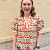 Sunset Bloom Caftan Top - The Pink Pineapple 850