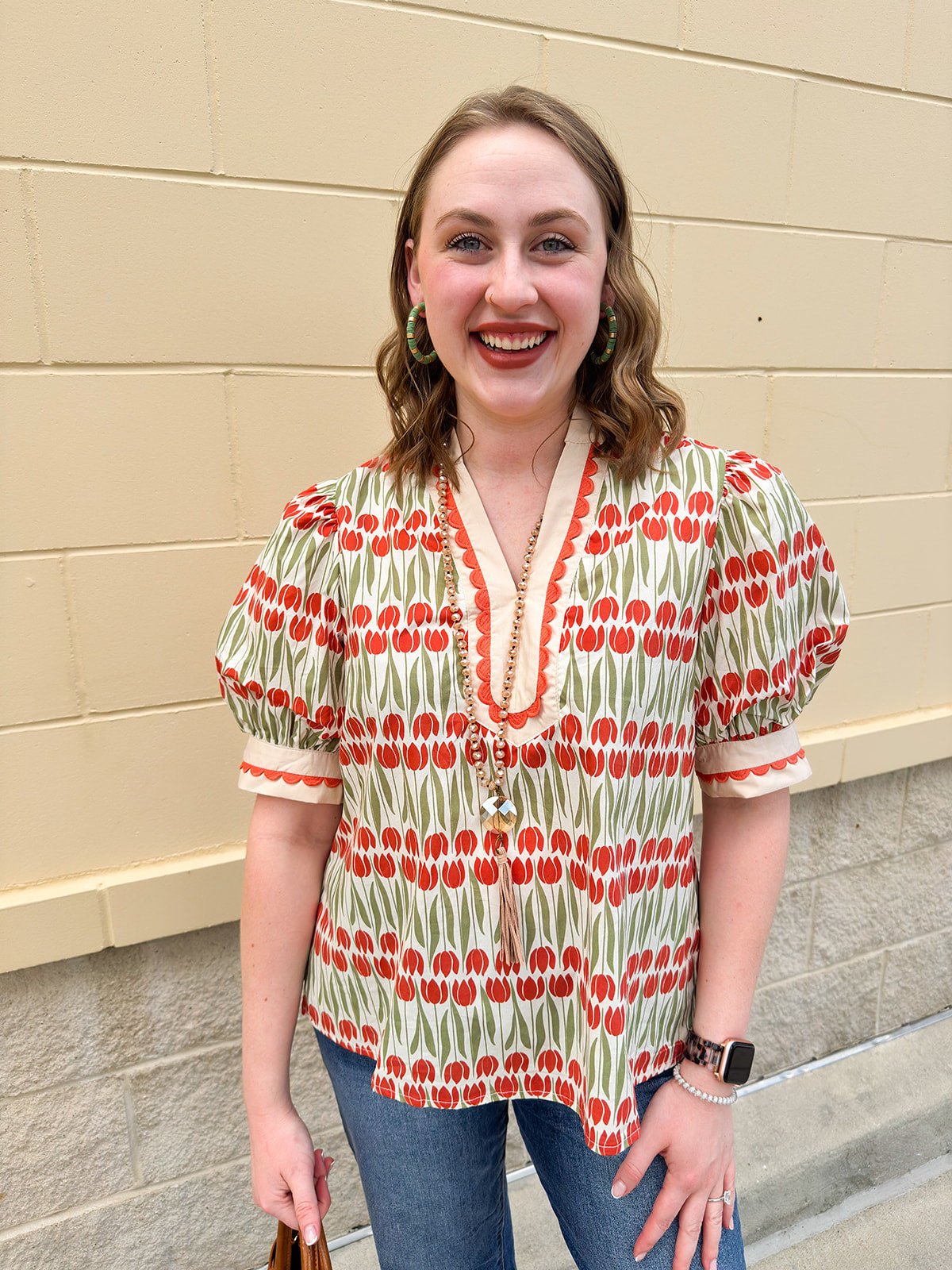 Sunset Bloom Caftan Top - The Pink Pineapple 850