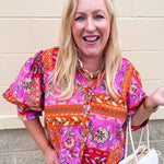 Sunset Mosaic Blouse - The Pink Pineapple 850