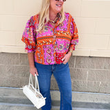 Sunset Mosaic Blouse - The Pink Pineapple 850