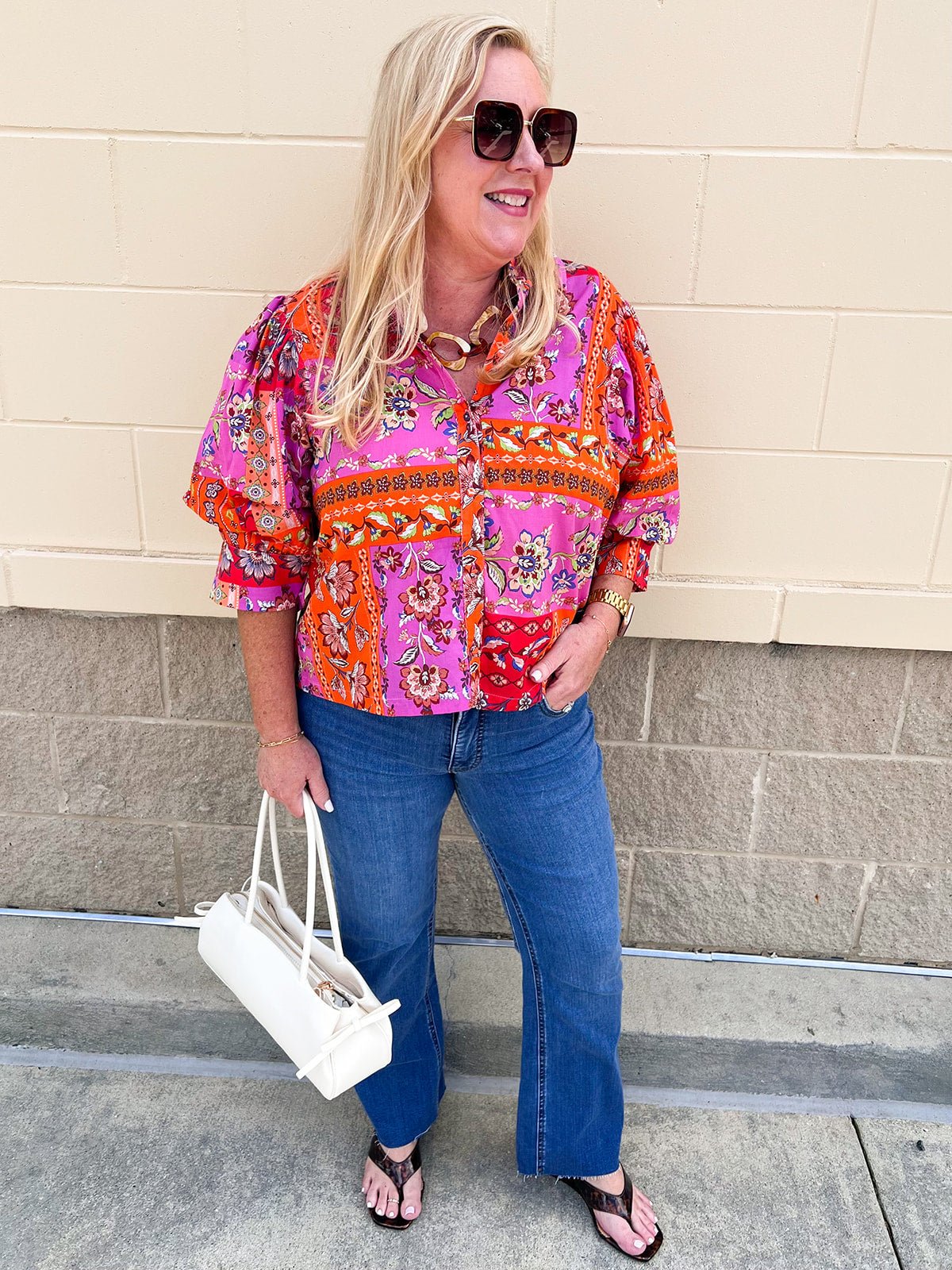 Sunset Mosaic Blouse - The Pink Pineapple 850