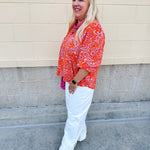 Sunset Muse Peasant Blouse in Orange - The Pink Pineapple 850