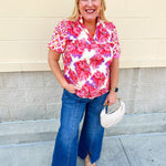 Sunset Palette Ruffle Blouse - The Pink Pineapple 850
