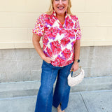 Sunset Palette Ruffle Blouse - The Pink Pineapple 850