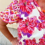 Sunset Palette Ruffle Blouse - The Pink Pineapple 850