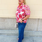 Sunset Palette Ruffle Blouse - The Pink Pineapple 850