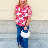 Sunset Palette Ruffle Blouse - The Pink Pineapple 850