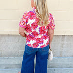 Sunset Palette Ruffle Blouse - The Pink Pineapple 850