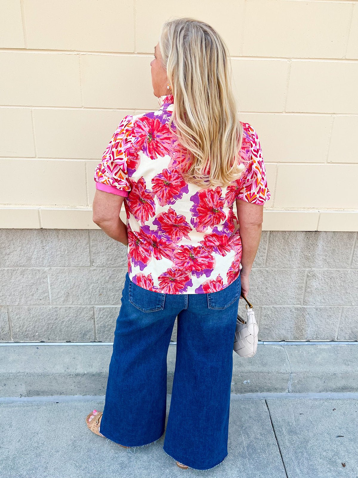 Sunset Palette Ruffle Blouse - The Pink Pineapple 850