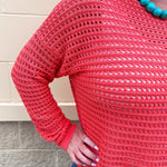 Sunset Shore Open Knit Sweater in Orange - The Pink Pineapple 850