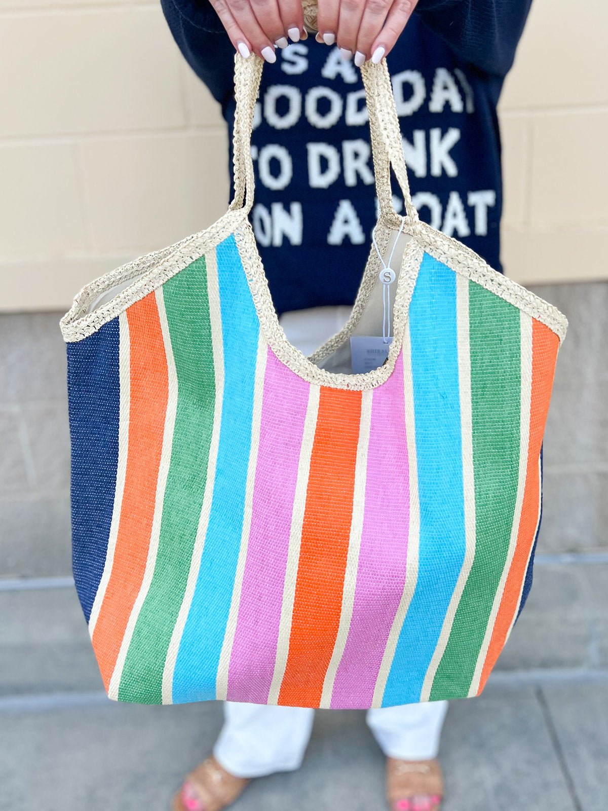 Sunset Stripe Capri Tote - The Pink Pineapple 850