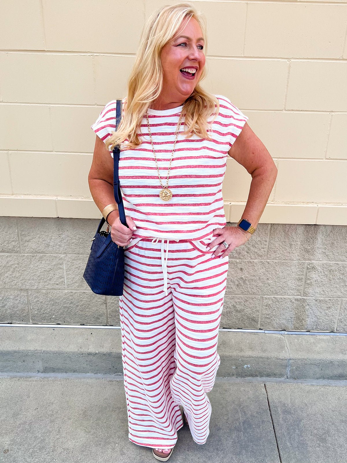Sunset Stripe Lounge Set - The Pink Pineapple 850