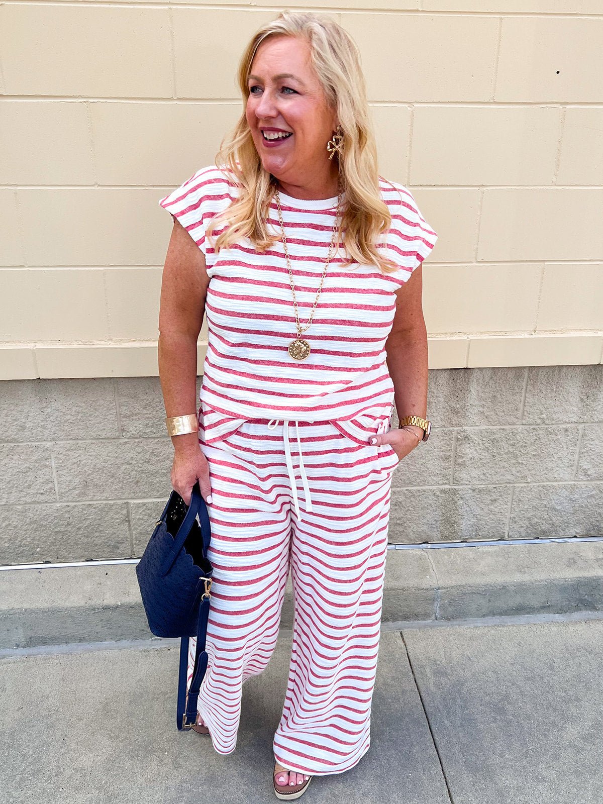 Sunset Stripe Lounge Set - The Pink Pineapple 850