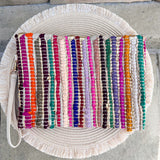 Sunset Stripe Metallic Woven Wristlet Clutch - The Pink Pineapple 850