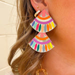 [Sunshine Tienda] Rainbow Double Tile Earrings - The Pink Pineapple 850