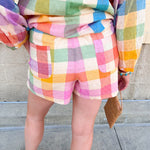 [Sunshine Tienda] Rainbow Plaid Bermuda Short - The Pink Pineapple 850